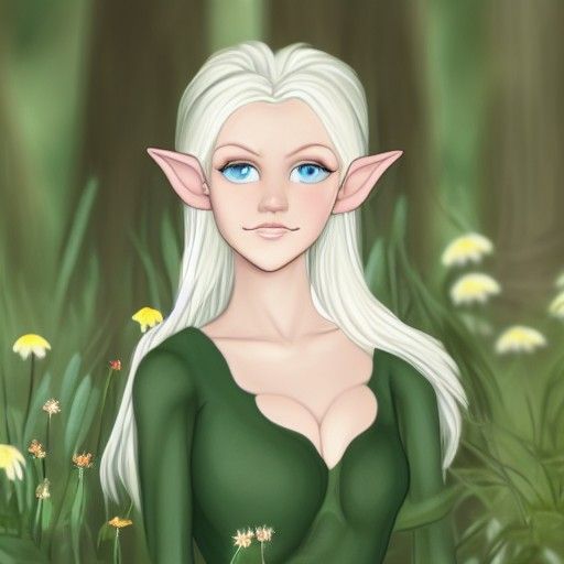Enchanting Forest Elf with Flowers