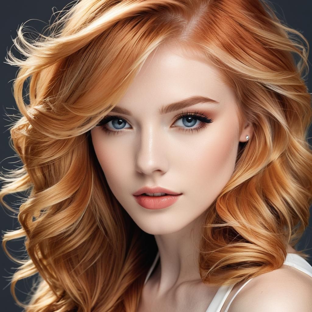 Strawberry Blonde Woman with Midnight Eyes