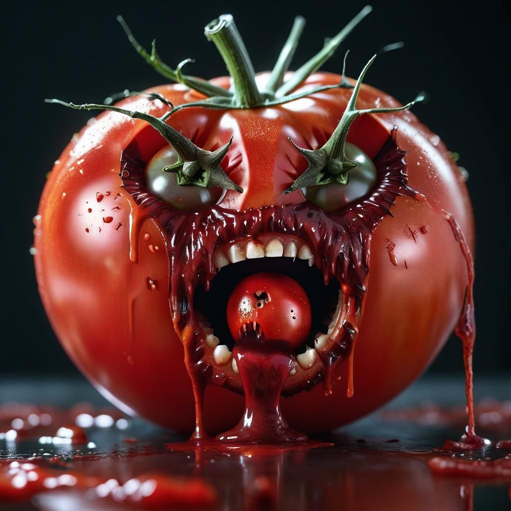 Giant Tomato Eats Human in Hyperrealistic Horror