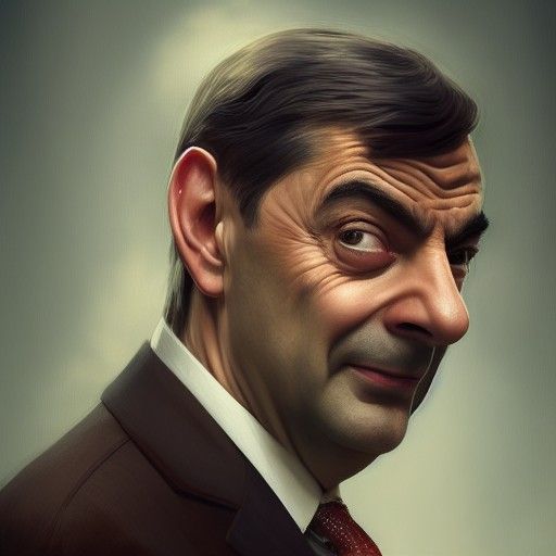 Hyperdetailed Portrait of Mr. Bean, Trending Art