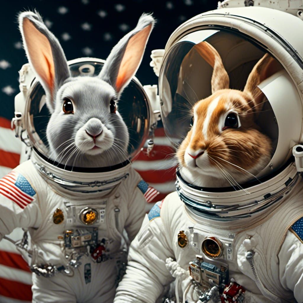 Bugs Bunny and Elmer Fudd in Apollo 13