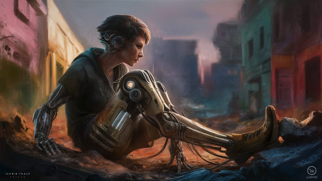 Survivant solitaire avec une prothèse mécanique