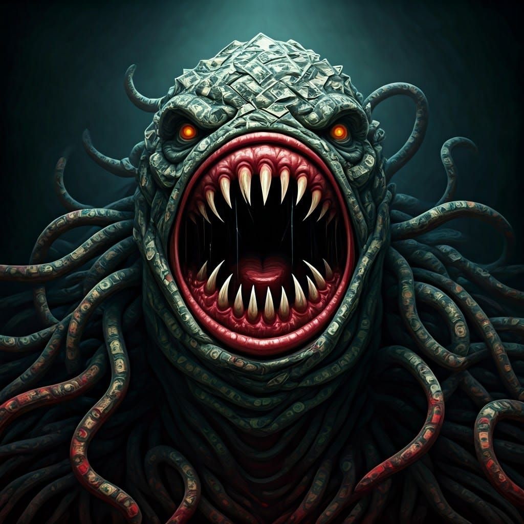 Grotesque Dollar Bill Xenomorph, a Lovecraftian Horror in a ...