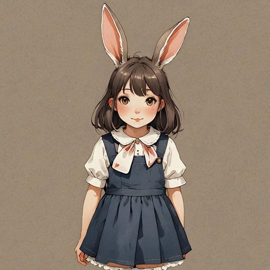 AI Image of a Girlrabbit Hybrid Creature