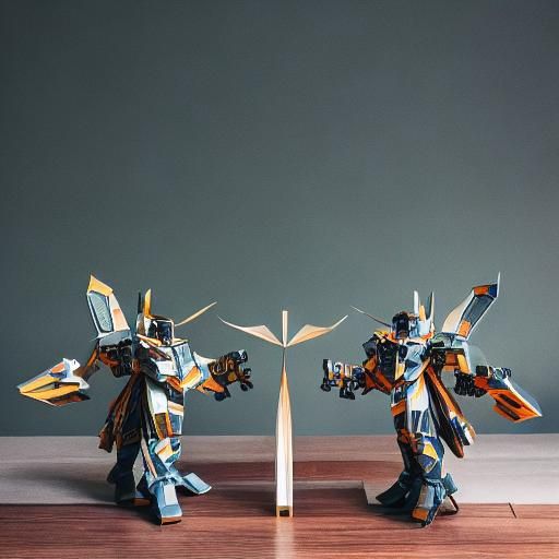 Origami Mech Warriors in Japanese Paper Art