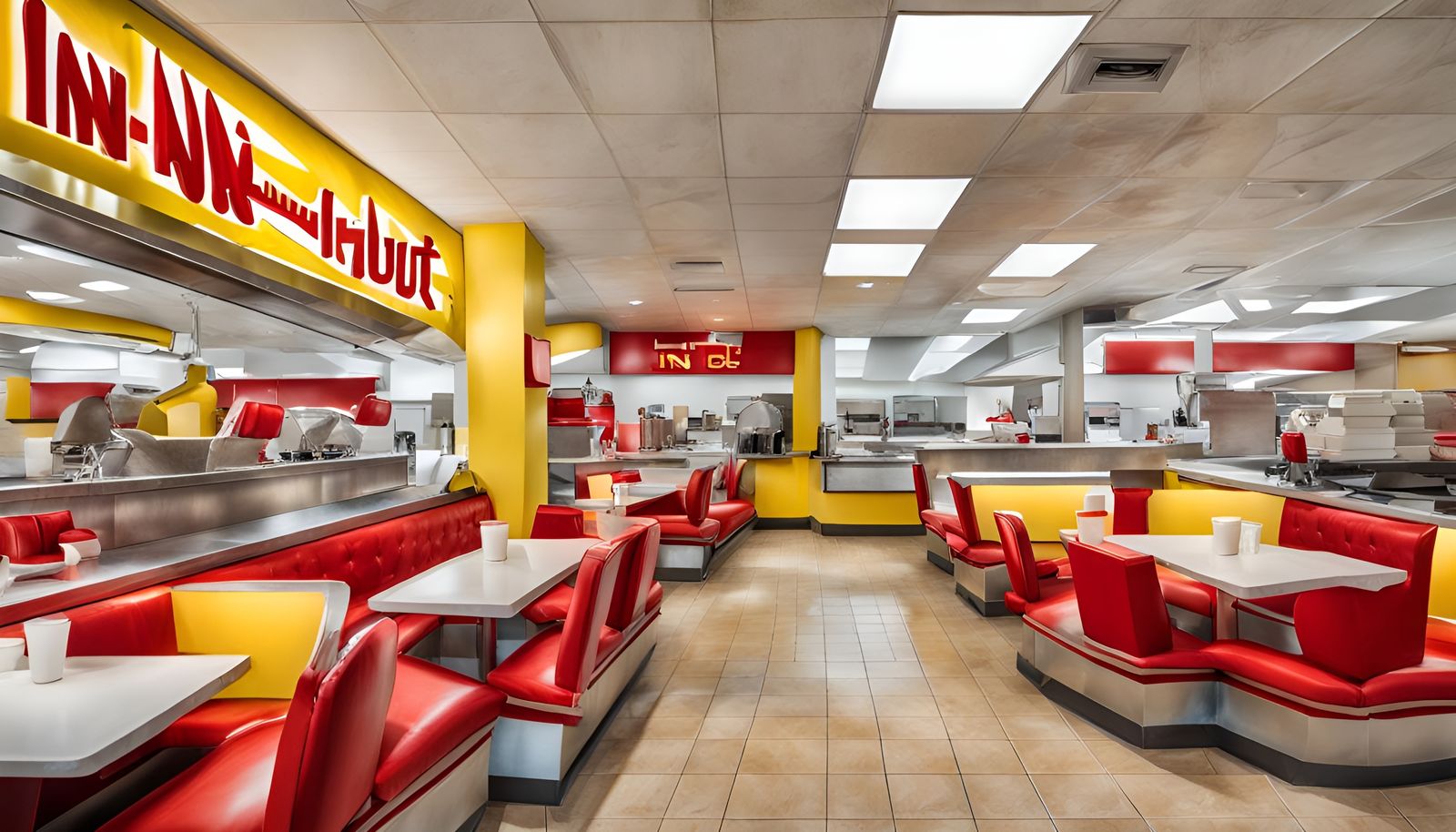 In-N-Out Burger in Retro Watercolor Style