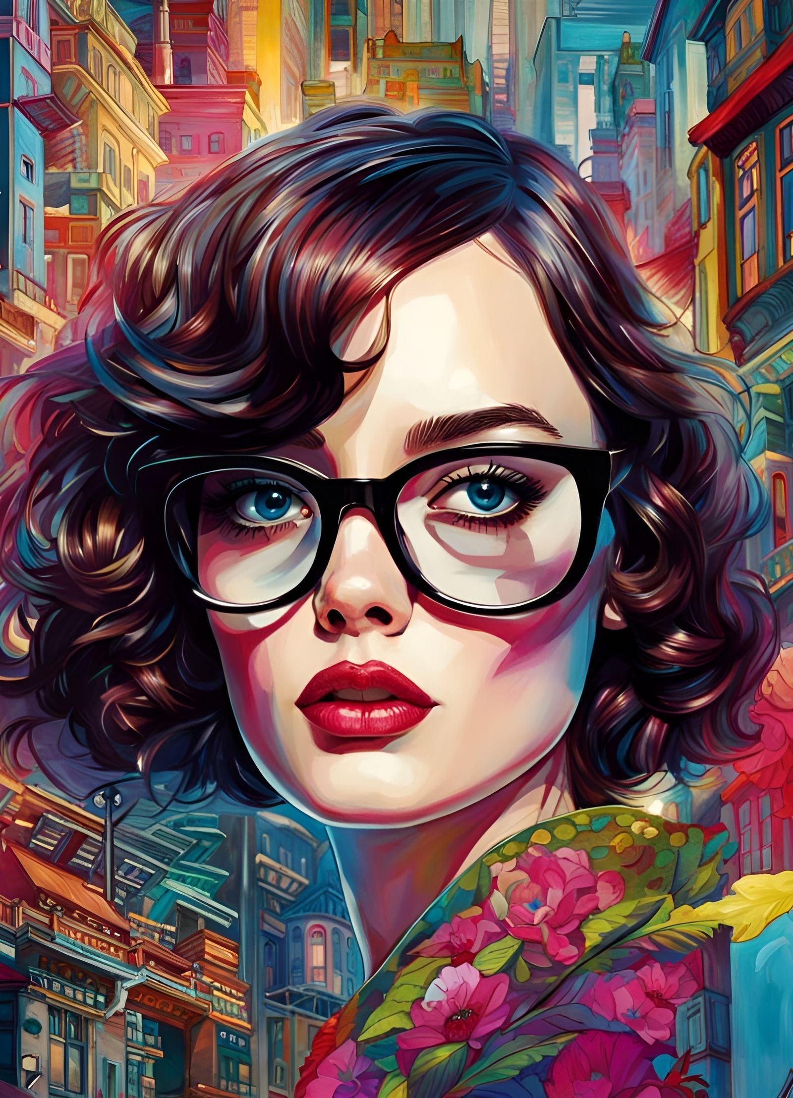 Hyperrealistic Portrait of Velma Dinkley in Haunted House