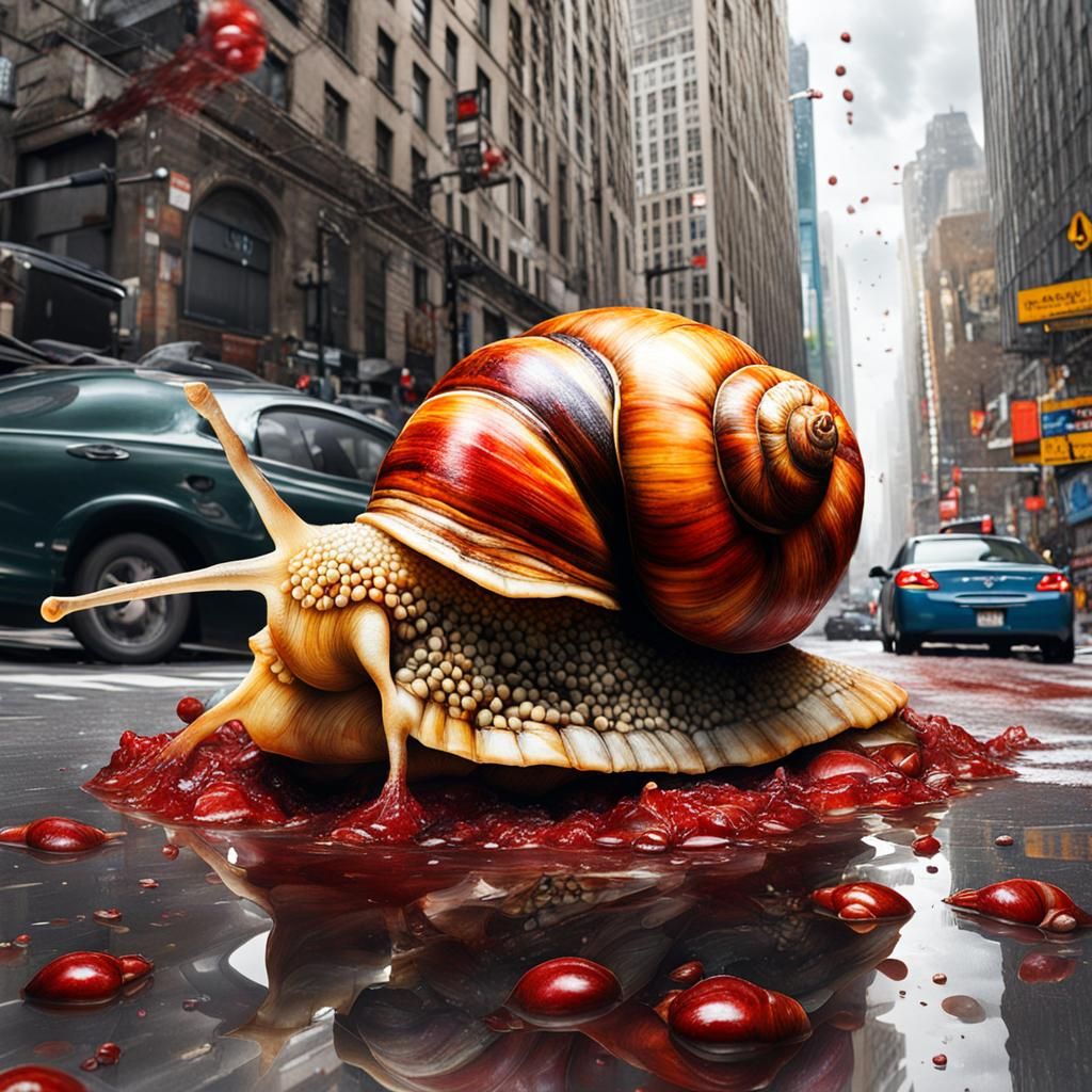 Hyperrealistic Snail Invasion of New York