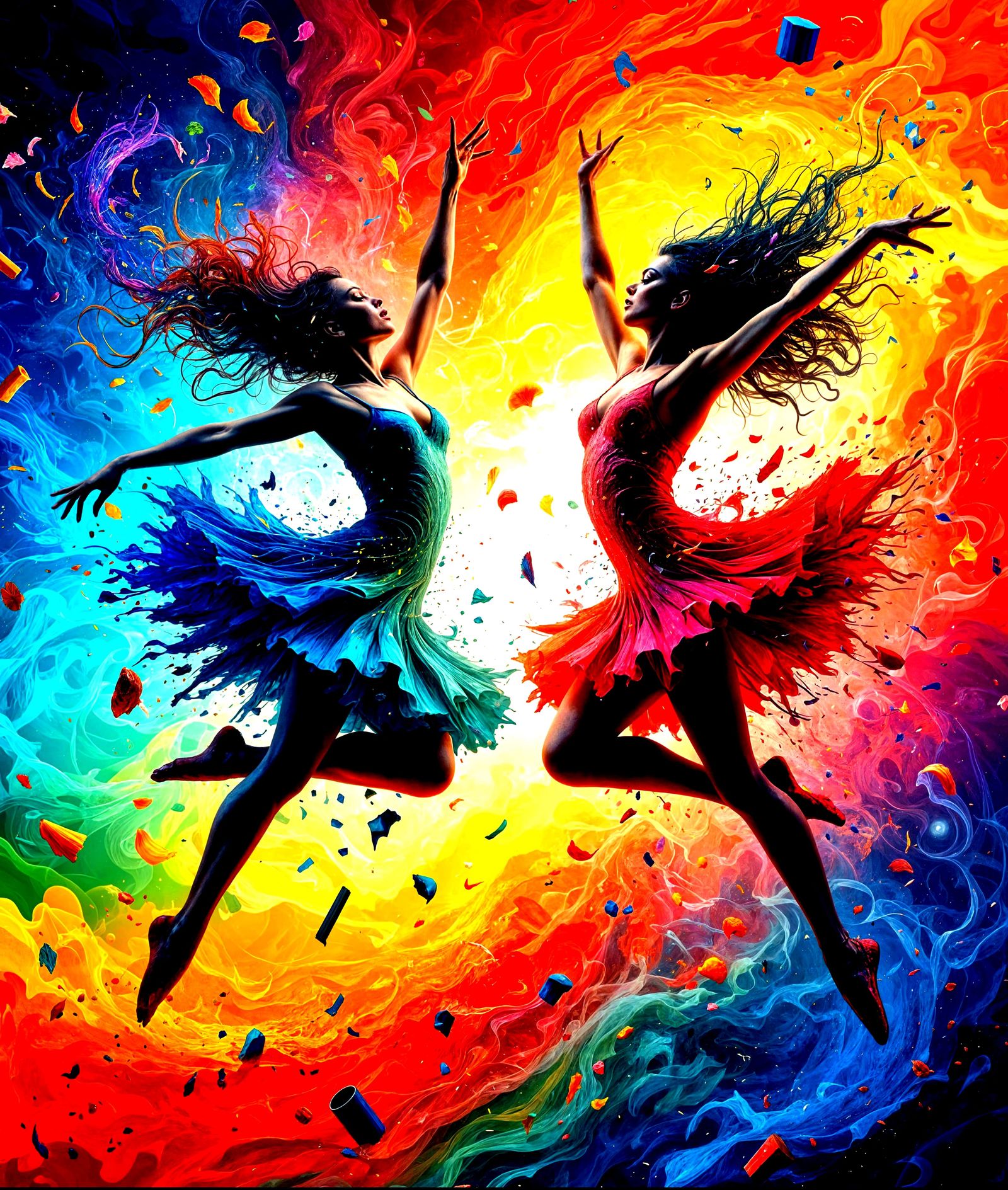 Dancers Transform Into Colorful Pencil Lead Streams