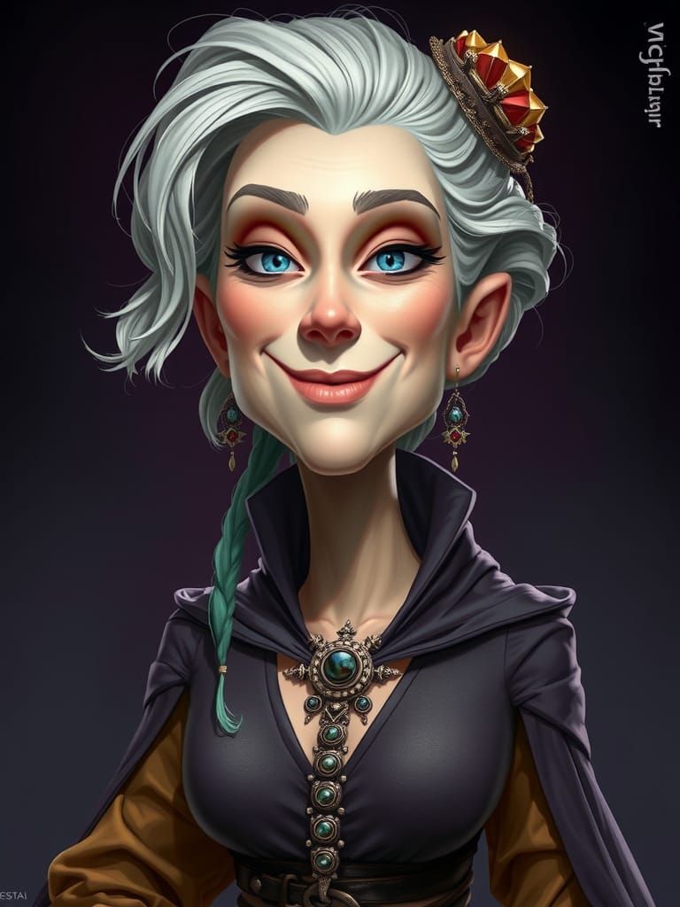 Pixar-Style Caricature of Cirilla from Witcher 3