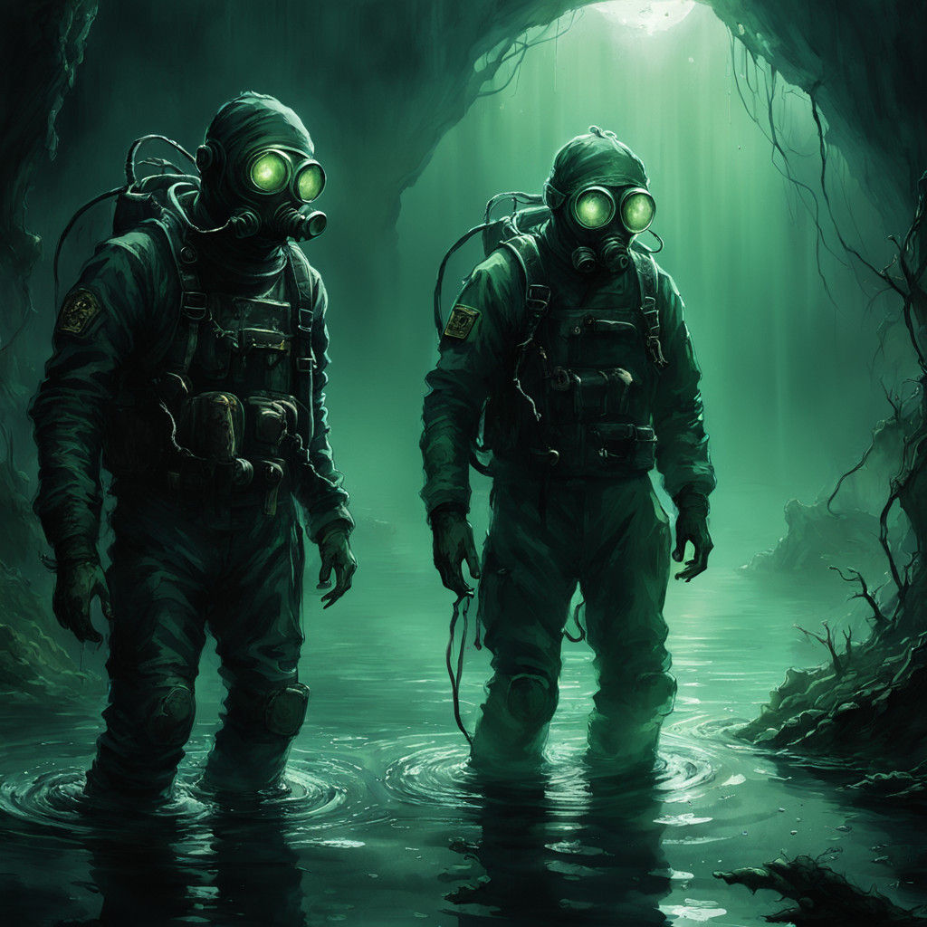 Dark Fantasy Creatures Emerging from Mysterious Waters