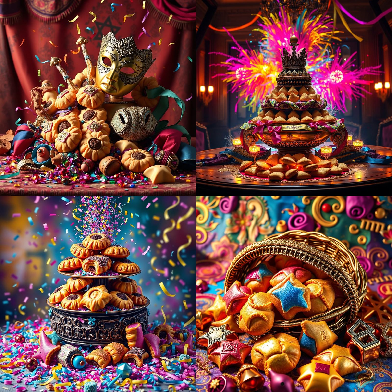 Festive Purim Celebration: Hamantaschen and Noisemakers