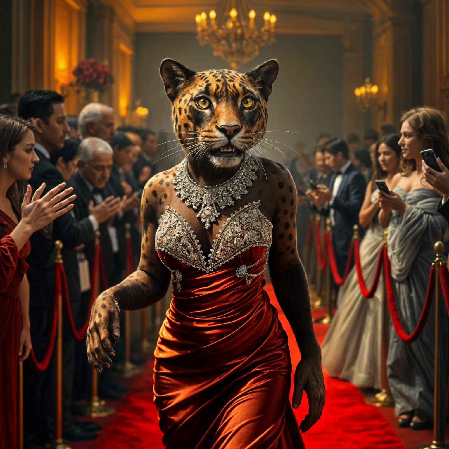 Panther walking the red carpet