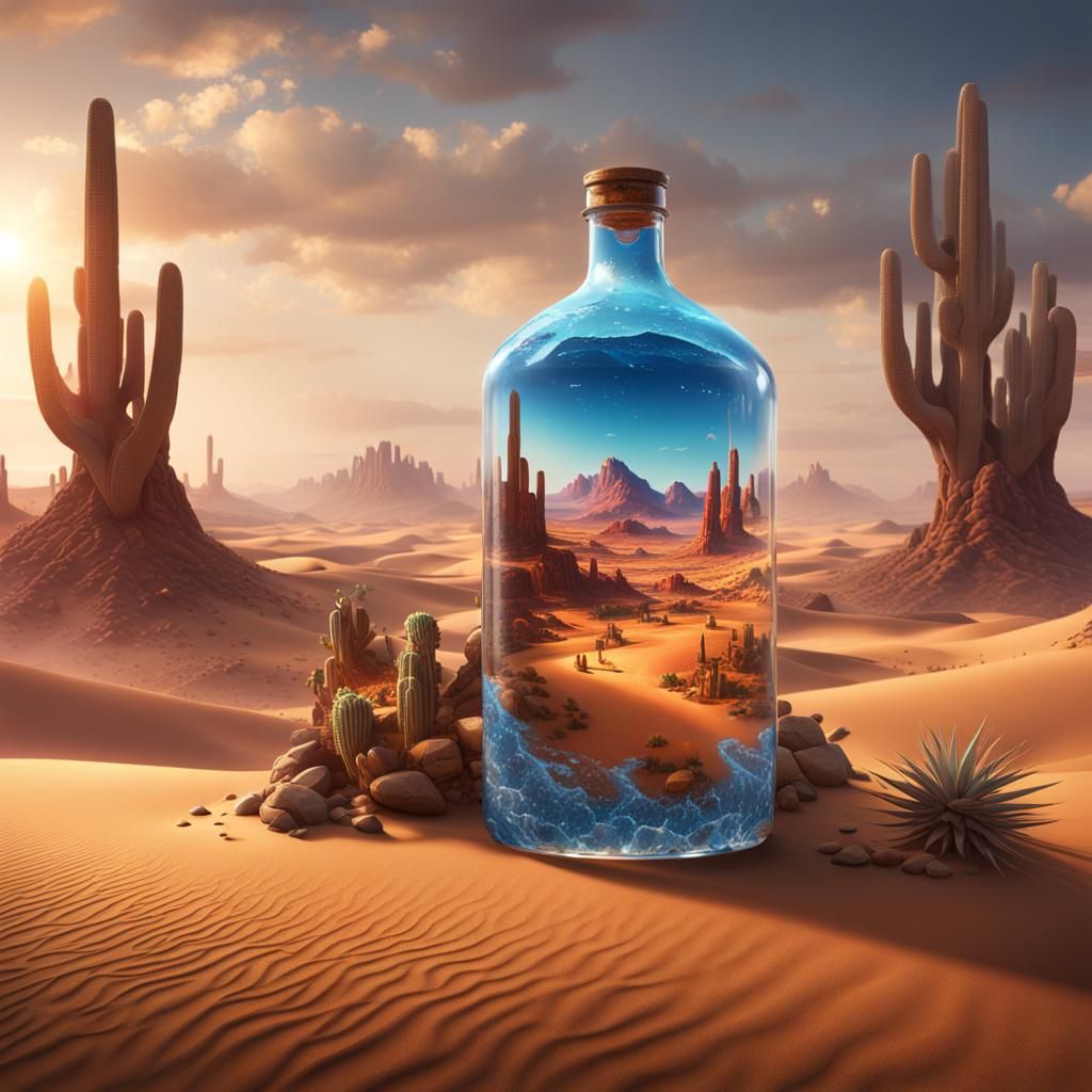 Desert Landscape in a Bottle: Fantasy Concept Art
