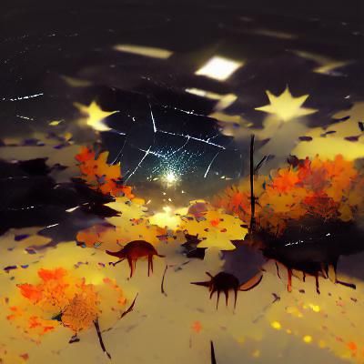 Autumn Night Under a Starry Sky