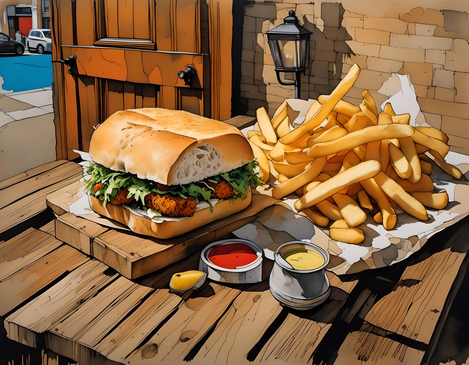 Friday fish finger sandwich down the pub