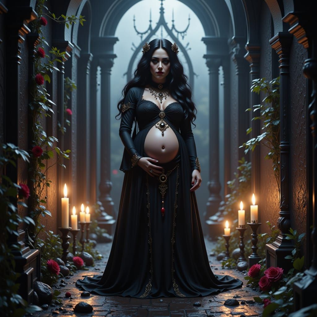 Pregnant Goth Mother in Maternity Ward