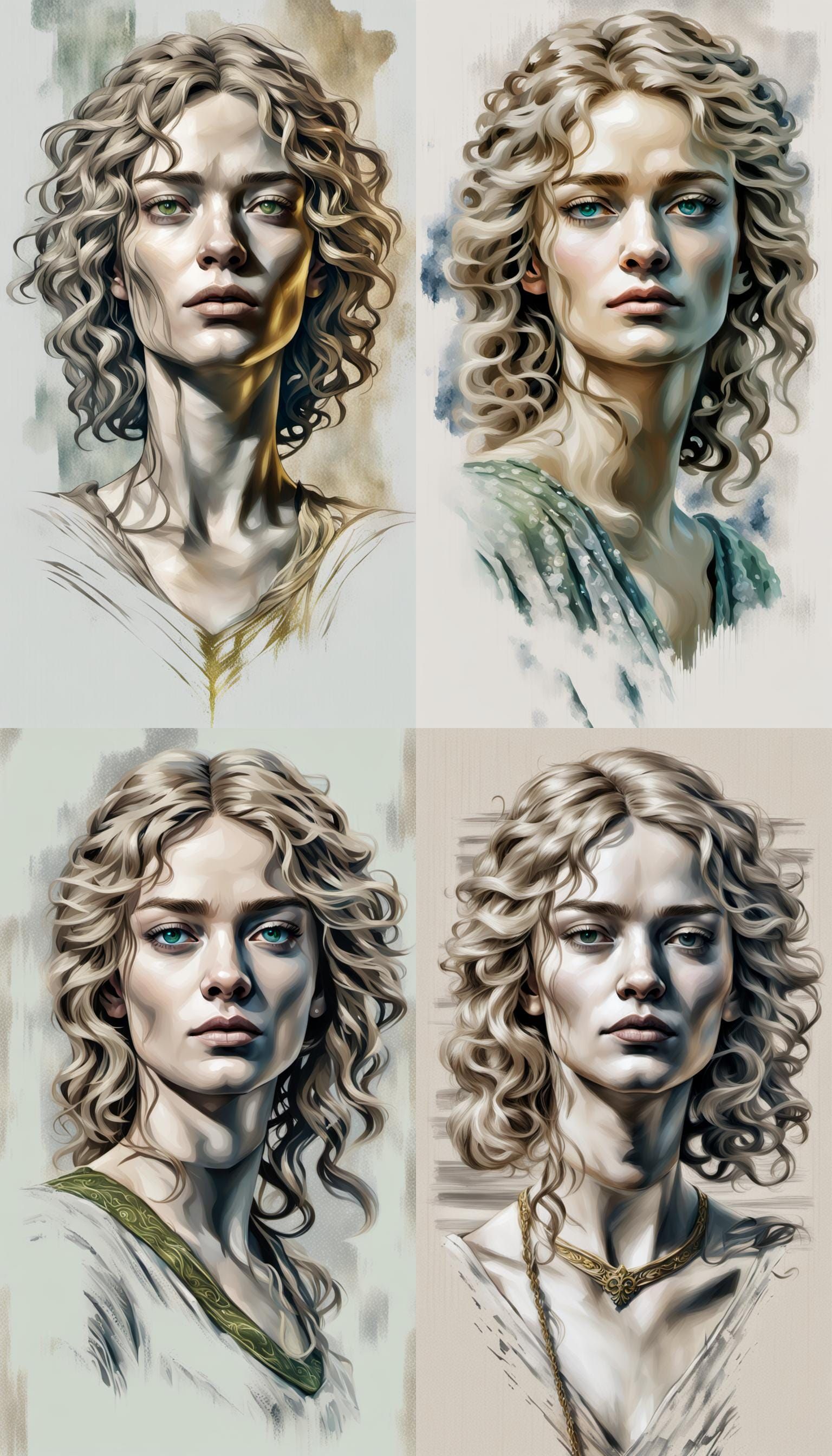 Ethereal Fantasy Portrait of Young Queen Cersei Lannister in...