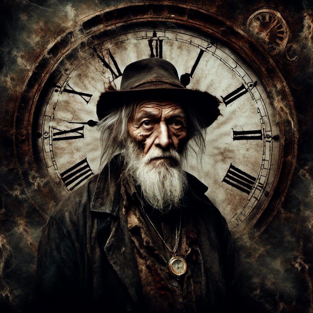 Old Hobo Mystic Hermit Portrait in Digital Art