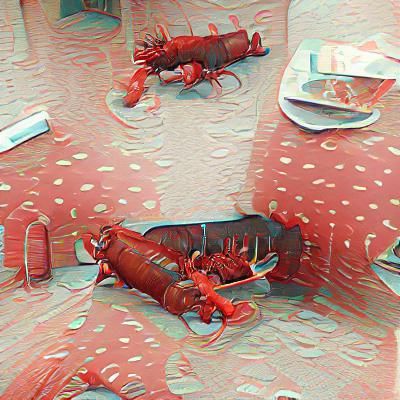 Minimalist Lobster on White Background