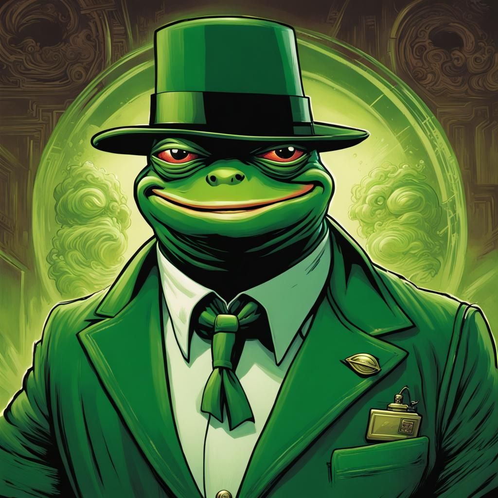 Pepe the Frog as Green Hornet in Comic Style