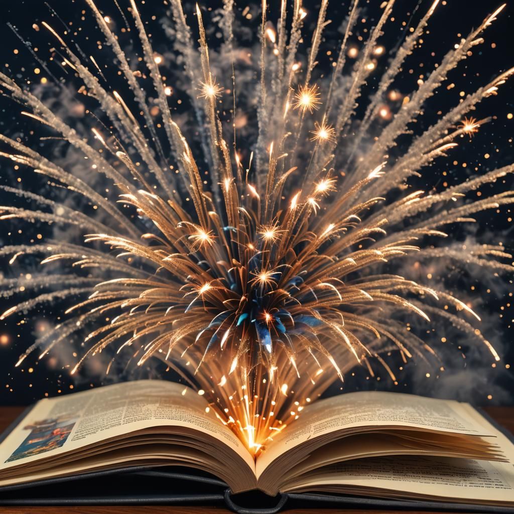 Hyperrealistic Fireworks Pop-Up Book Illustration
