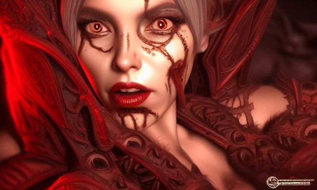 Photorealistic Succubus in Catacomb: 3D Concept Art