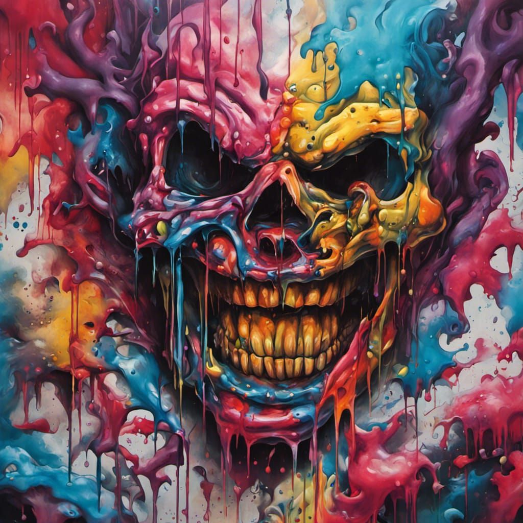 Nightmarish Graffiti Art in Polychromatic Splash Style