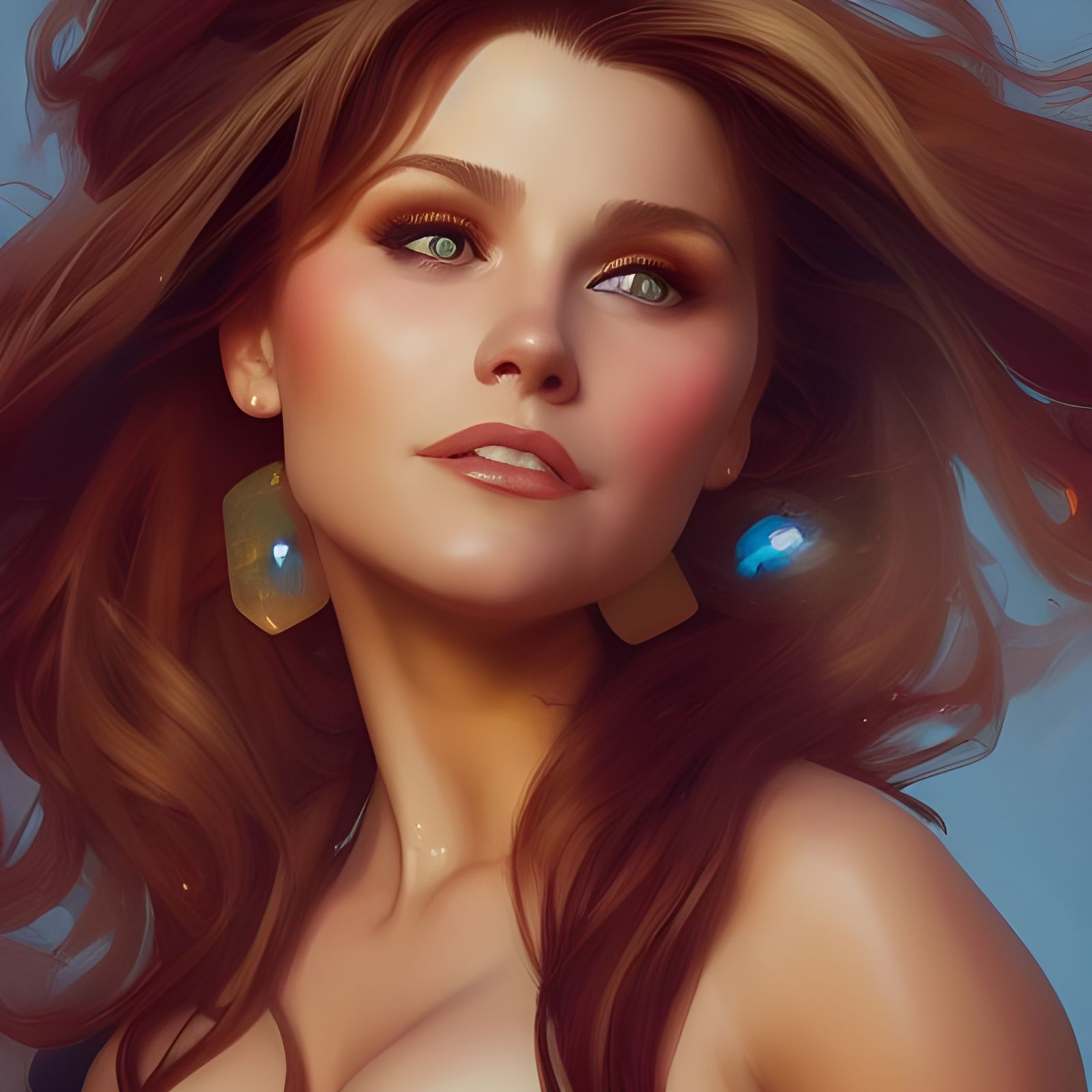 Kelly Kapowski Cheerleader Portrait in Art Nouveau Style