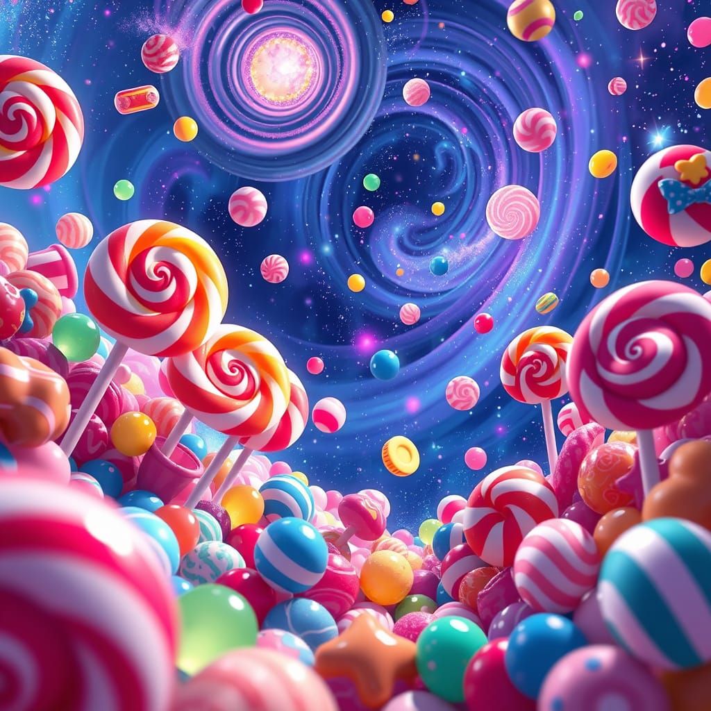 Candy Galaxy: Hyperrealistic Digital Illustration