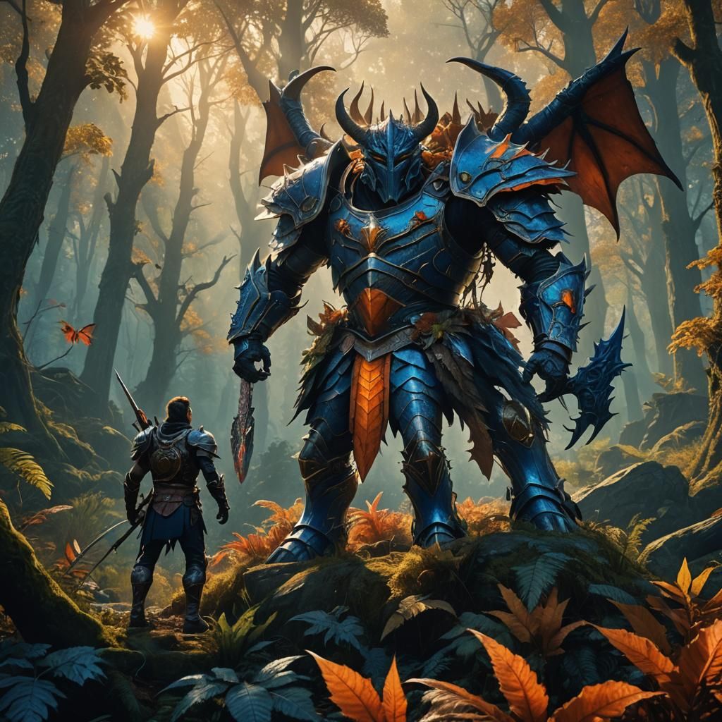 Hunter's Victory Over Diablos in Lush Forest