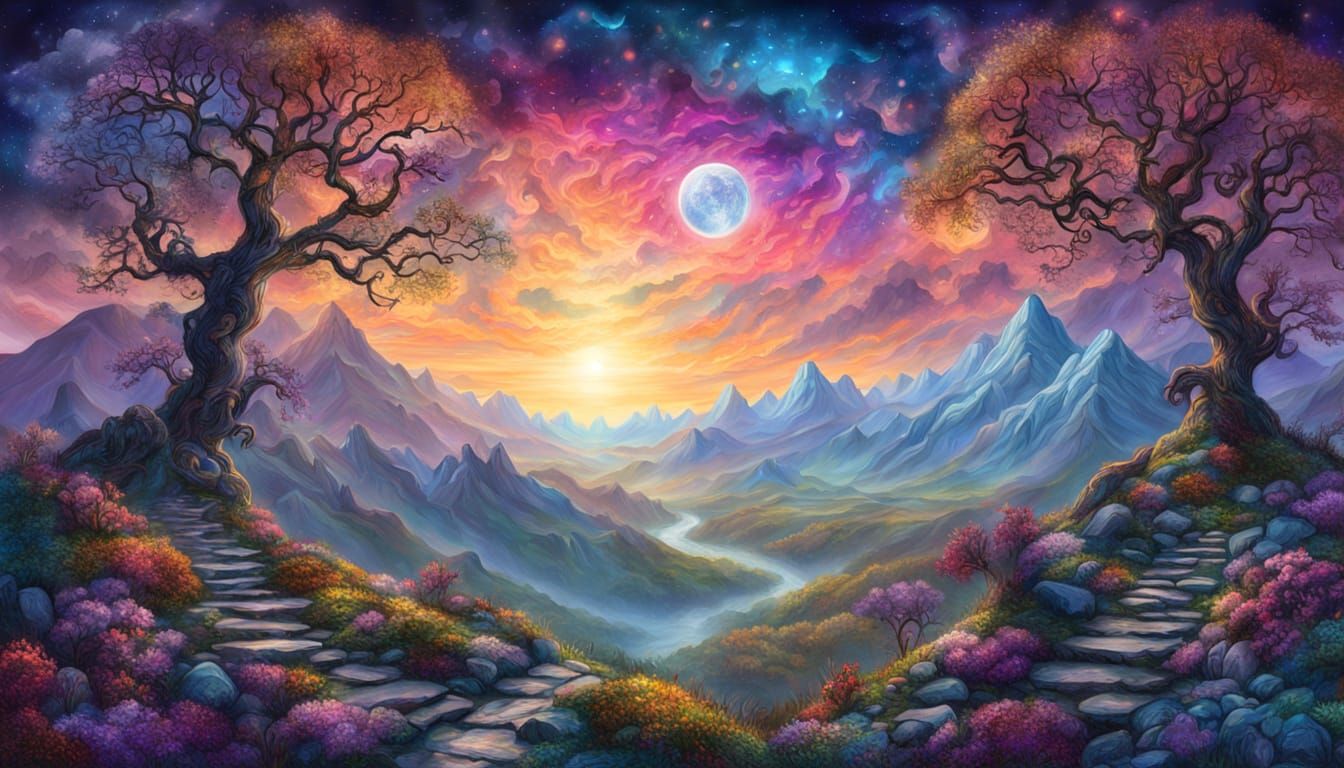 Surreal Springtime Landscapes in Ethereal Cosmic Style