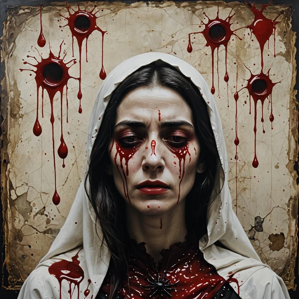 Widow crying blood tears, 2