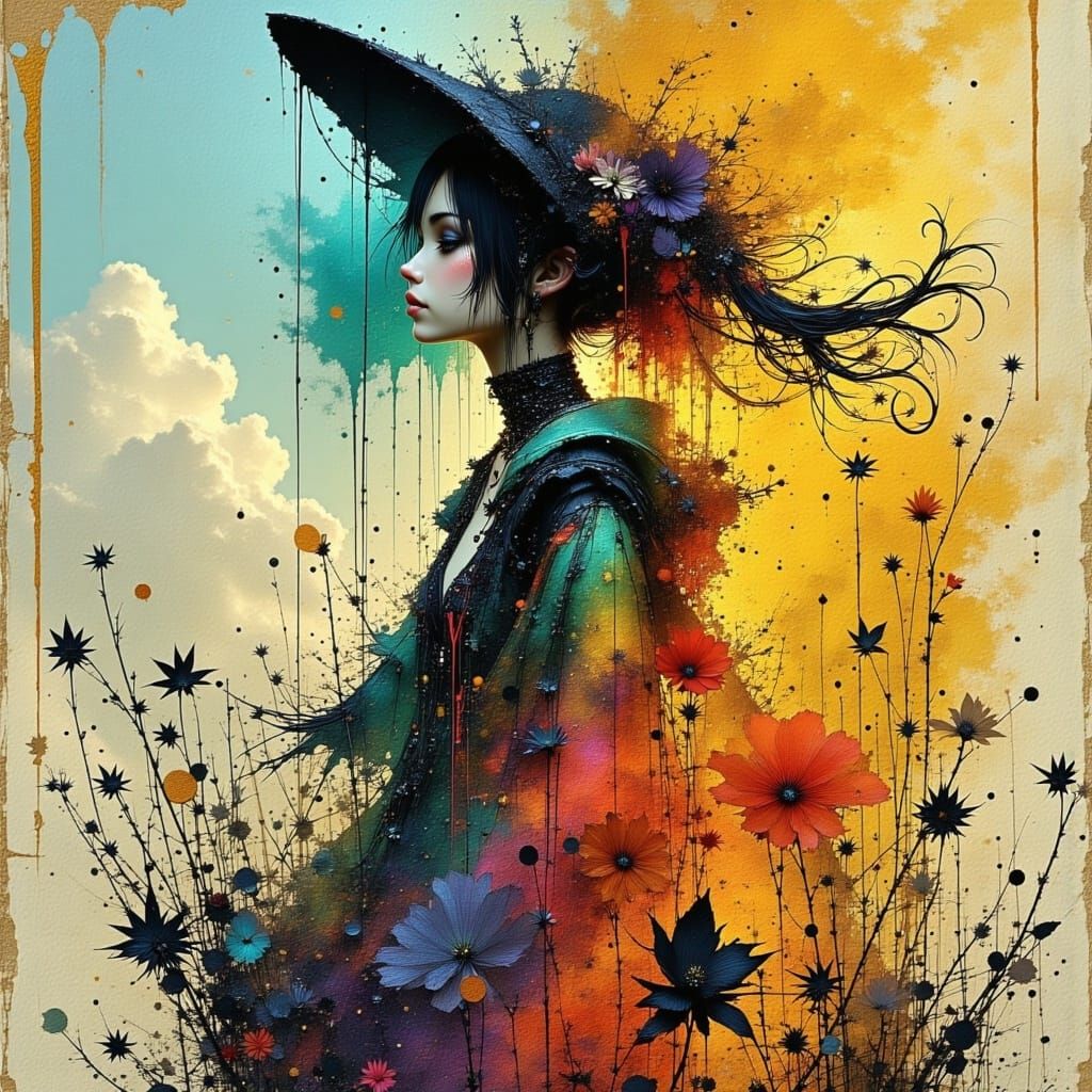 Bohemian Woman in Elegant Digital Art