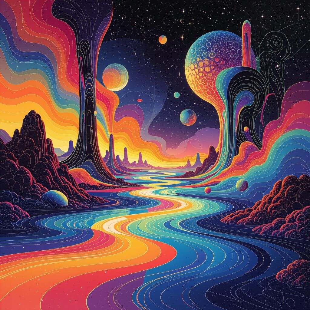 Surreal Cosmic Wonder Digital Art
