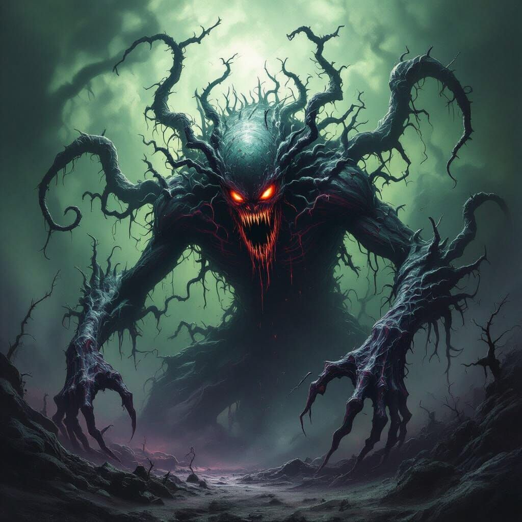 Eldritch Horror Entity in Cosmic Dread Style