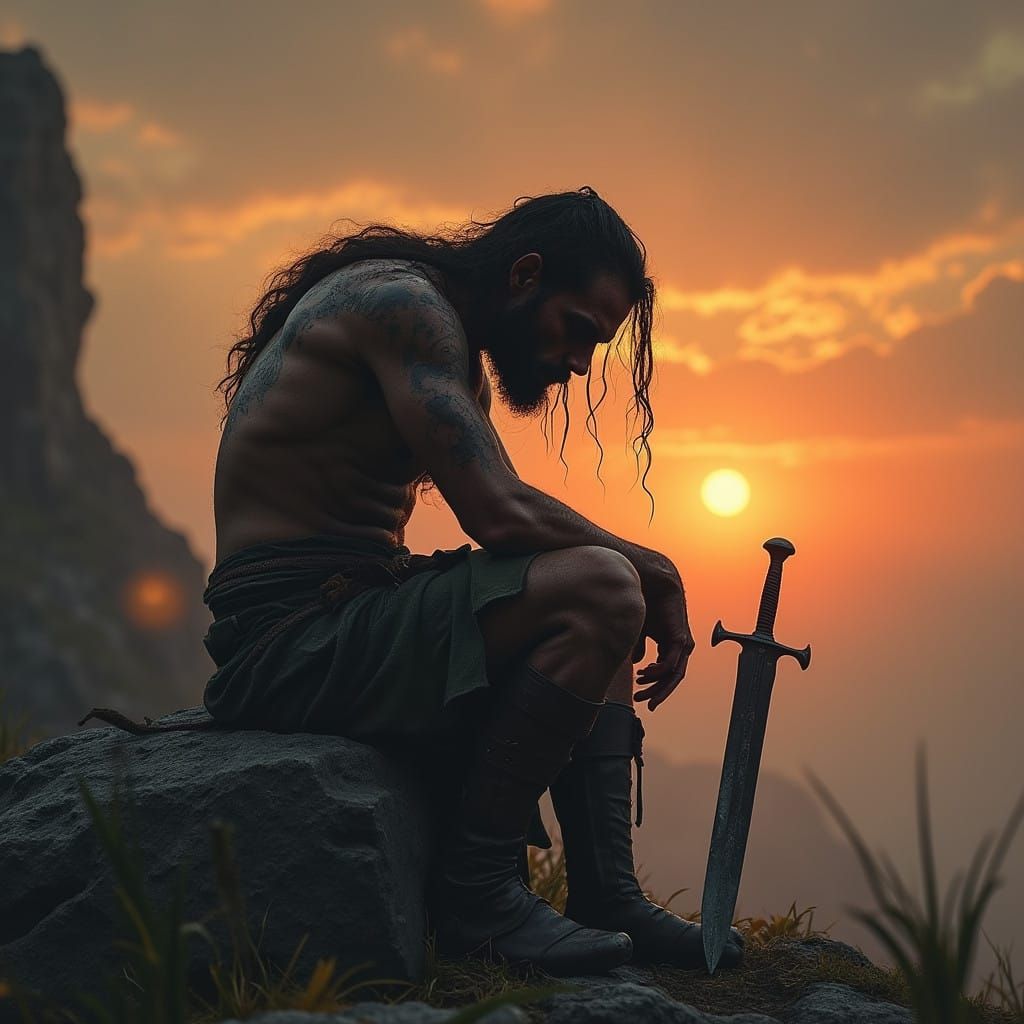 Warrior's Despair in Dark Fantasy