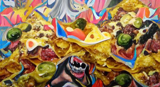 ultimate nachos detailed painting maximalist