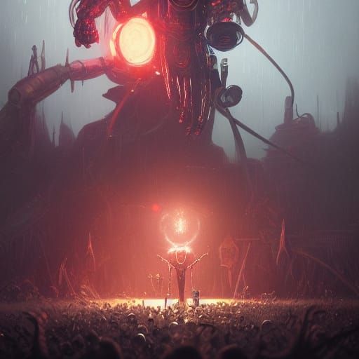 Dark Robot Circus Ringmaster in Fantasy Style