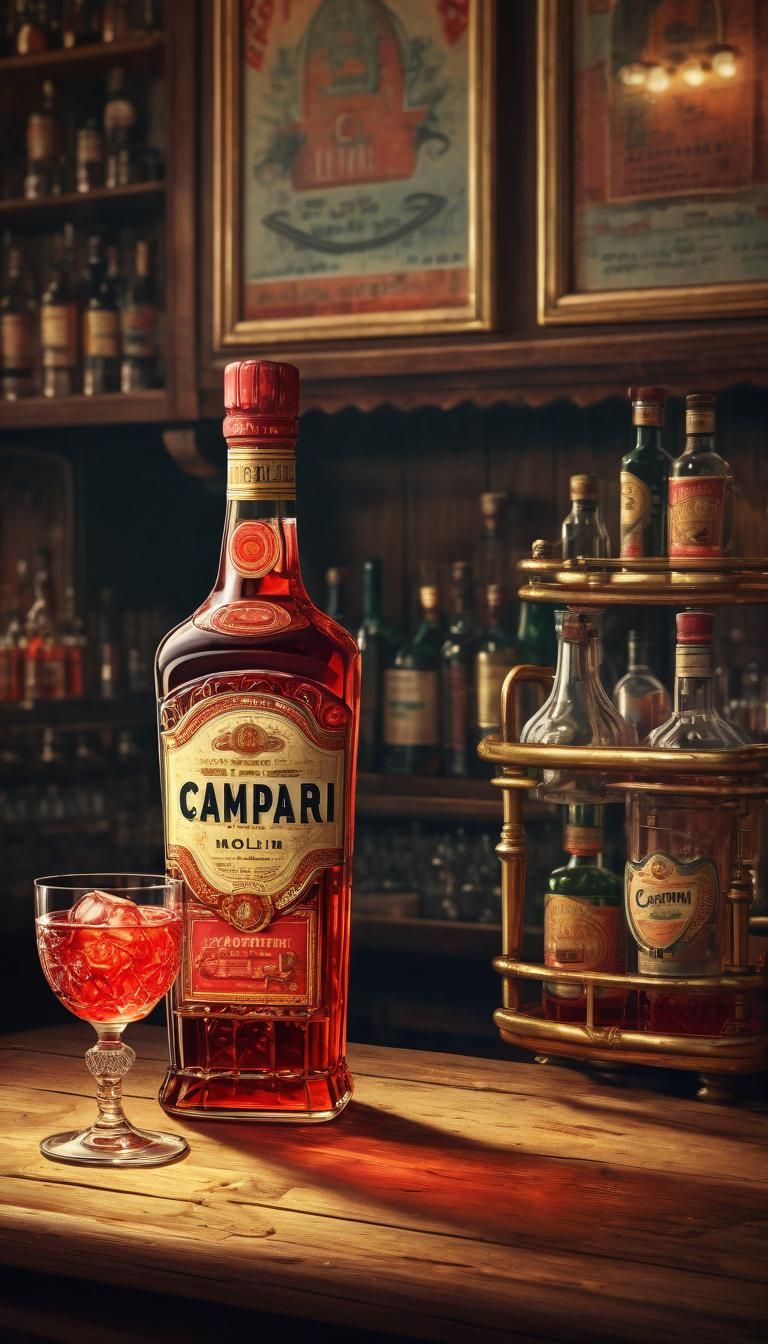 Vintage Campari Advertisement in 1950s Style