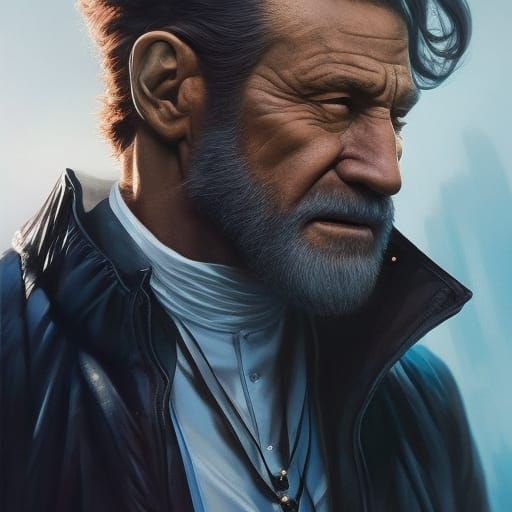 Man in Mask: Hyperrealistic Portrait