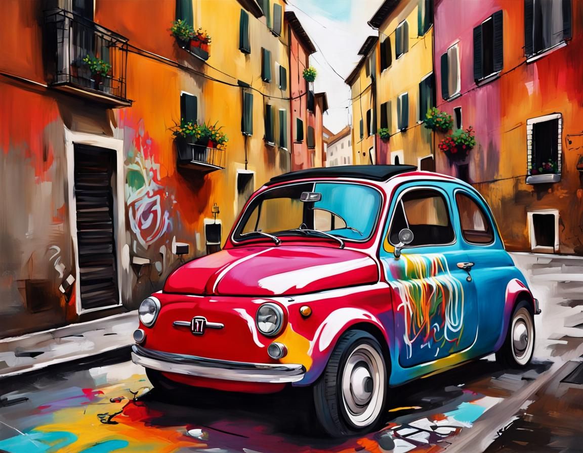 Fiat 500 Street Art in Italy