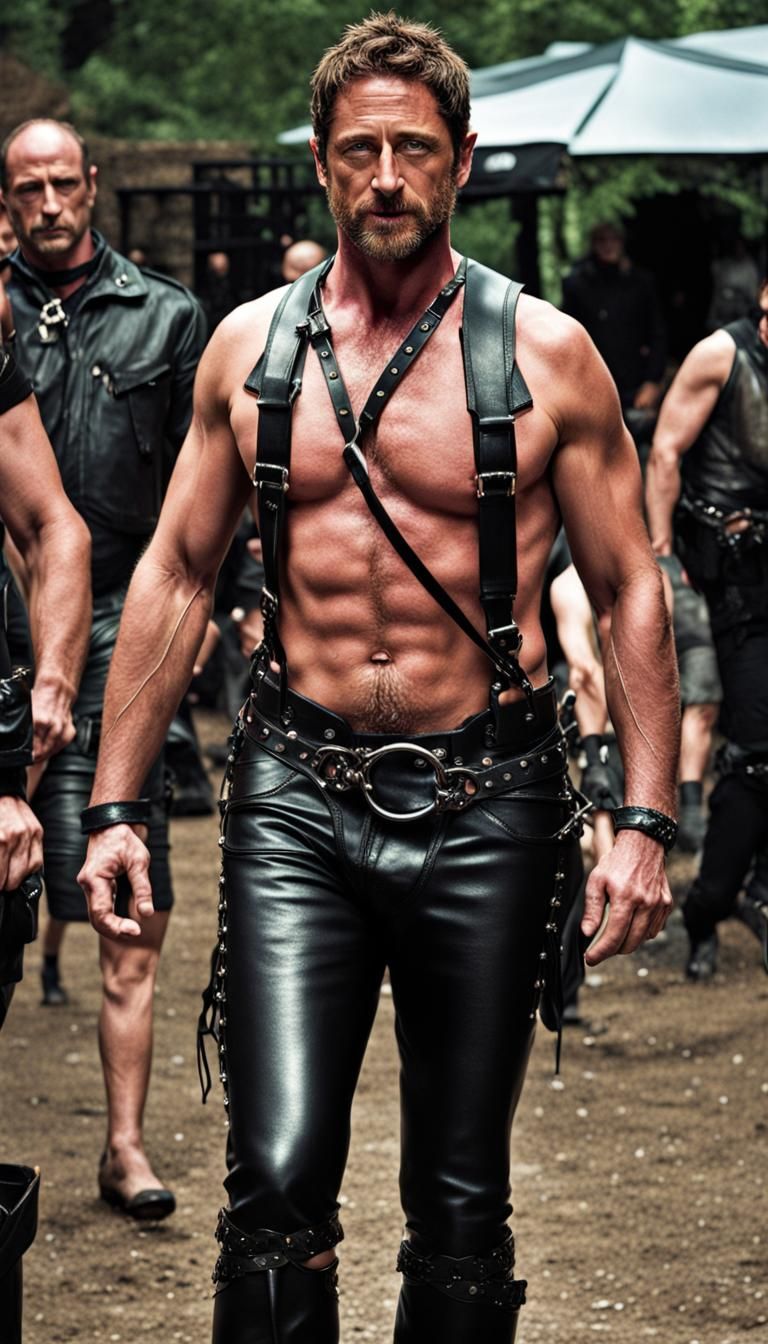 Gerard Butler at a Gay Leather Party