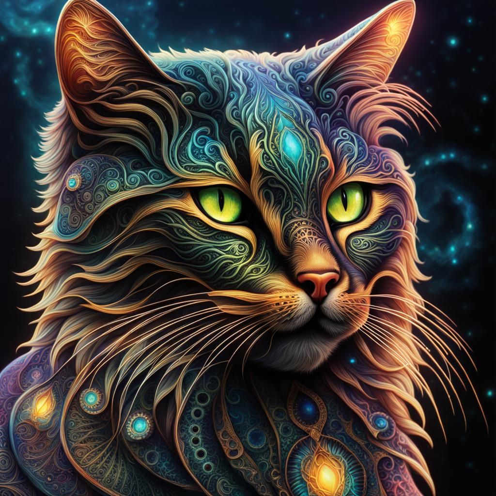 Mystical cat portrait