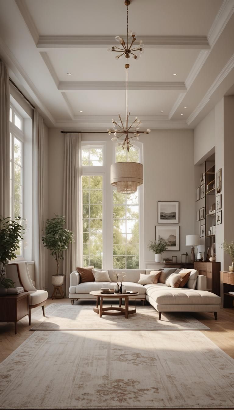 Minimalist Luxurious House Interior in Photorealistic Style