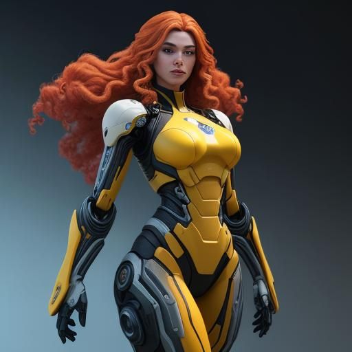 Hyperrealistic Woman and Robot Concept Art
