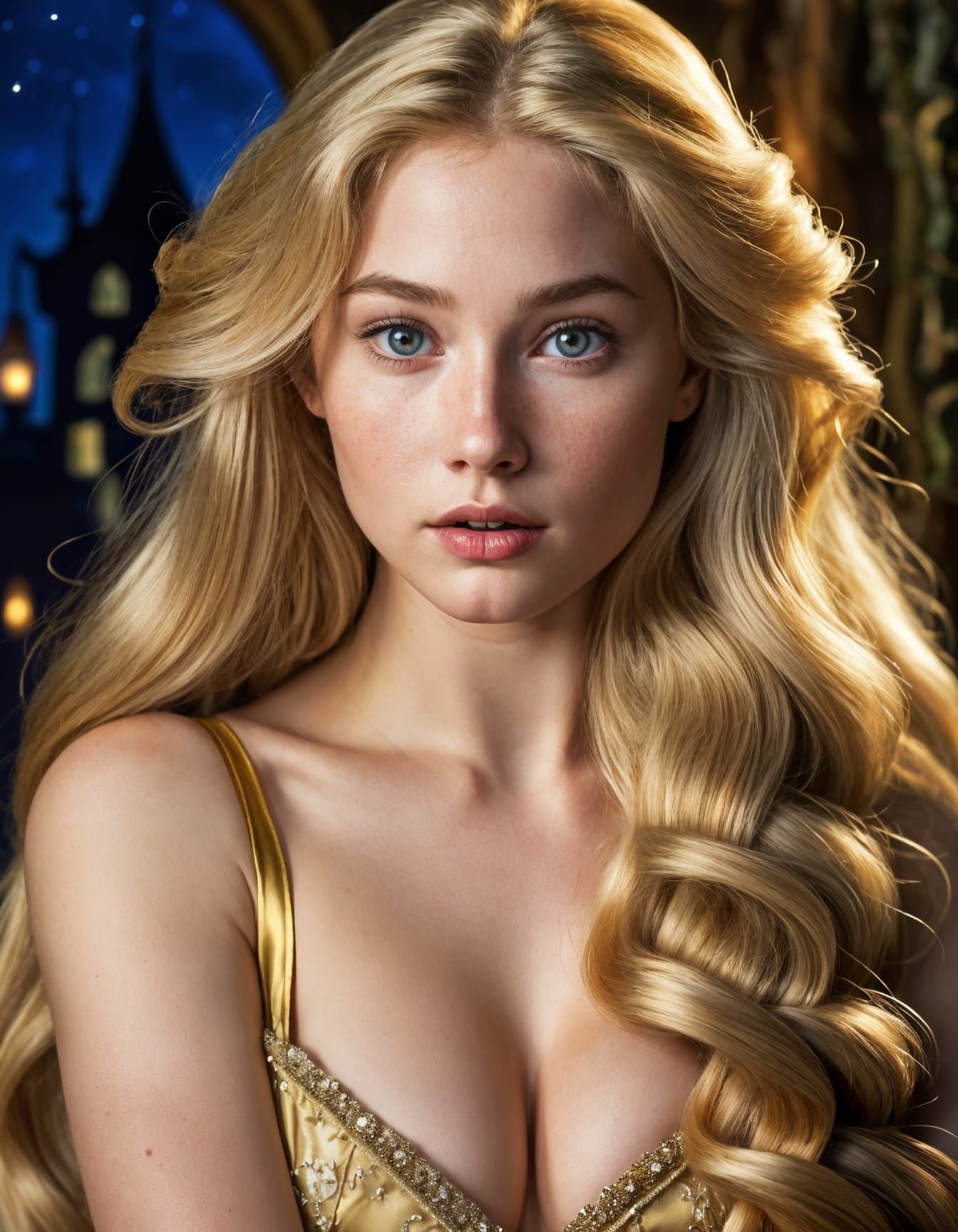 Blonde Beauty Portrait with Rembrandt Lighting