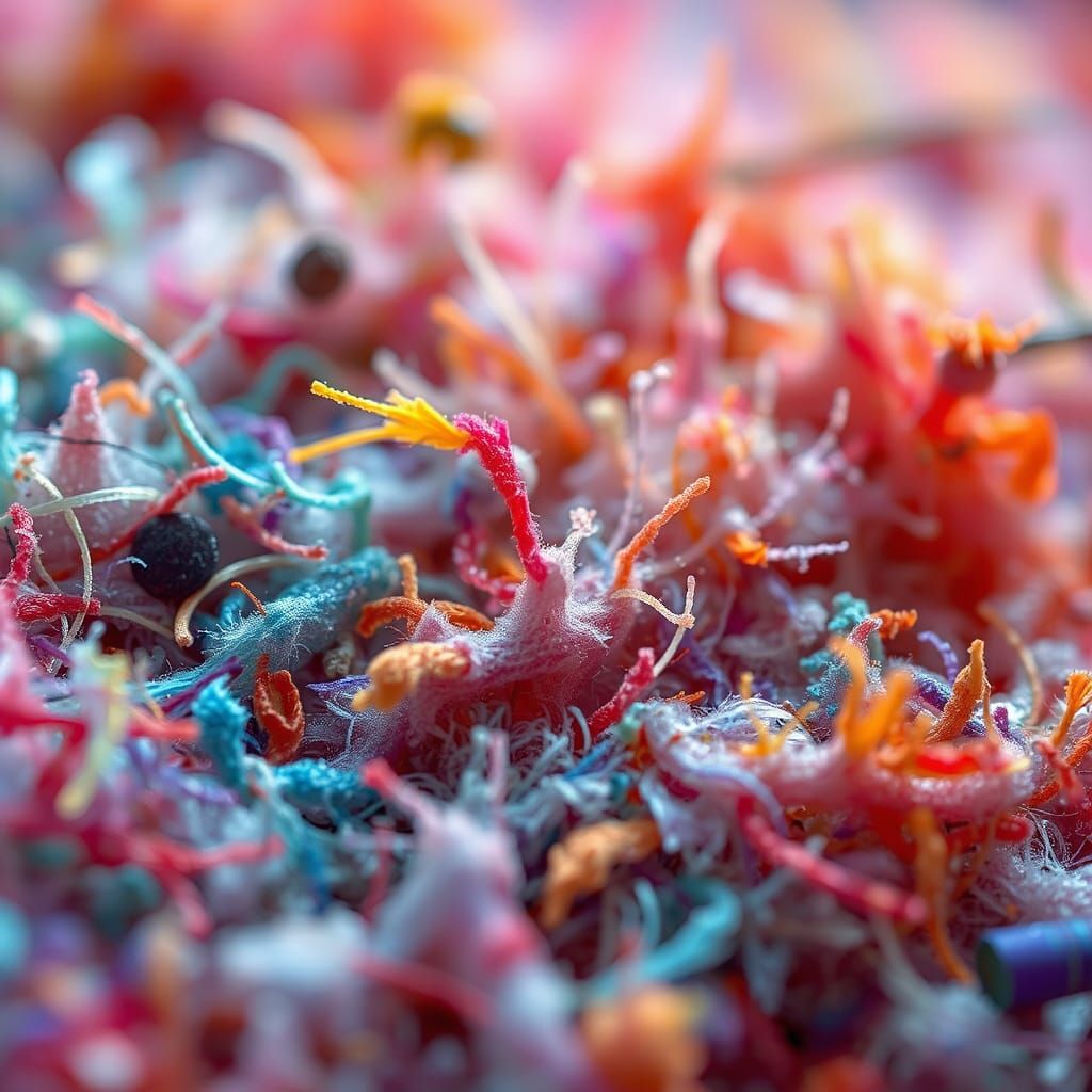 Microscopic Carpet Fibers in Anime-Style 3D