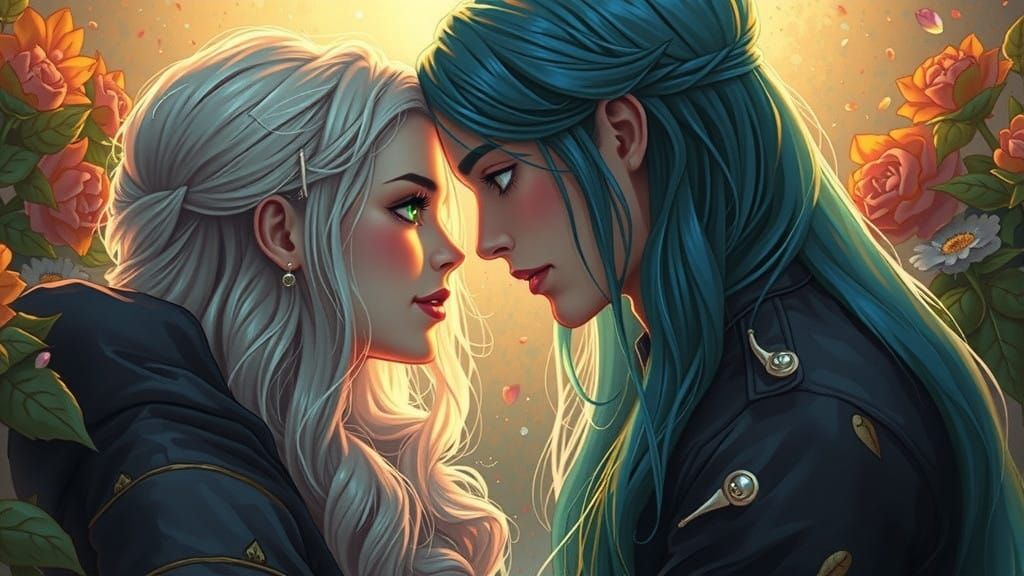 Dreamy Young Lovers in Golden Hour Glow