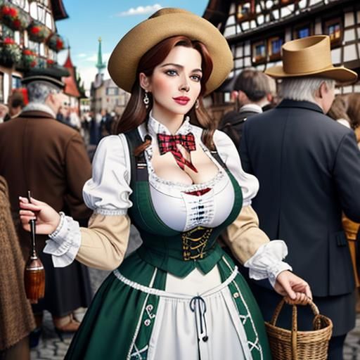 Belle at Oktoberfest: Bavarian Beauty in Digital Art